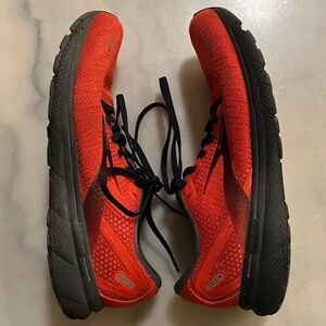 Brooks Ghost 14 Men's Vibrant Red and Black Athletic Shoes Sneakers